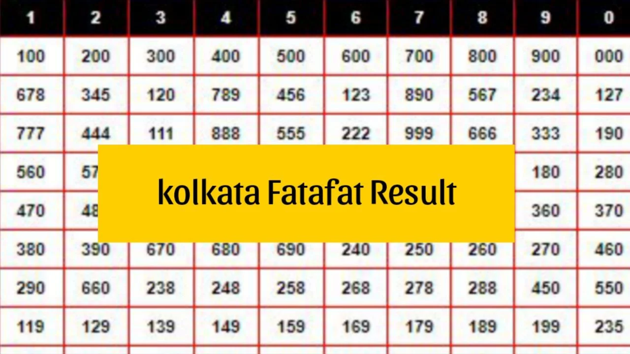 Kolkata Fatafat Result Today November 2024, Check Kolkata FF Results Online  - omcmanpower.com